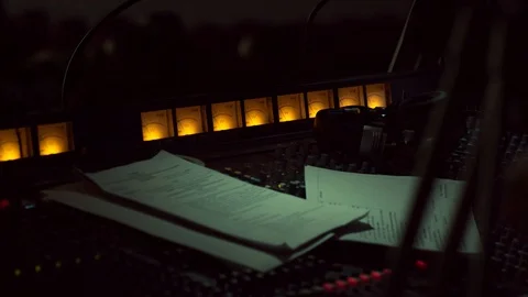The script is put on the sound console Stock-Footage 106439331