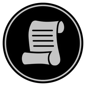 Script Roll Black Coin Stock Illustration