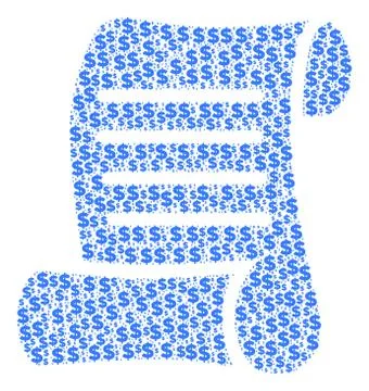 Script Roll Collage of Dollar and Dots Illustrazione stock