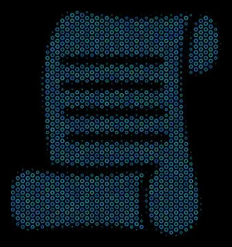 Script Roll Collage Icon of Halftone Bubbles Stock Illustration