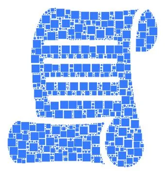 Script Roll Collage of Squares and Circles Illustrazione stock