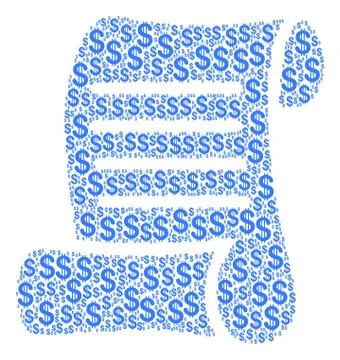 Script Roll Composition of Dollar Stock Illustration