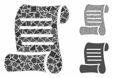 Script roll Composition Icon of Tuberous Pieces Stock Illustration