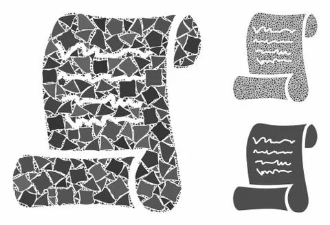 Script roll Composition Icon of Unequal Parts Stock Illustration