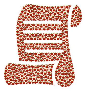 Script Roll Composition of Tomato Illustrazione stock