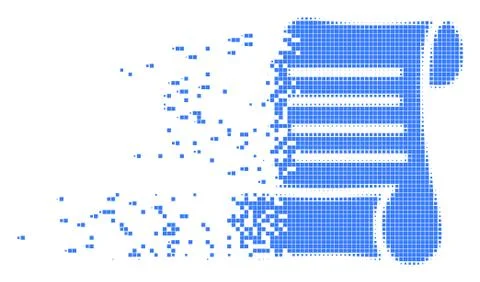 Script Roll Dispersed Pixel Icon Illustrazione stock
