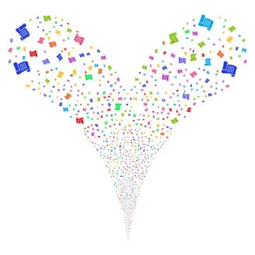 Script Roll Double Fireworks Stream 库存插图