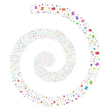 Script Roll Fireworks Spiral Stock Illustration