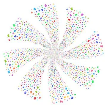 Script Roll Fireworks Swirl Flower Illustrazione stock