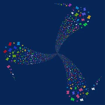 Script Roll Fireworks Swirl Rotation Stock Illustration