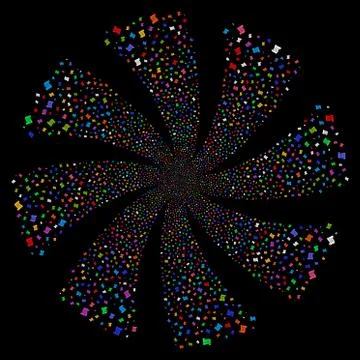 Script Roll Fireworks Swirl Rotation Stock Illustration