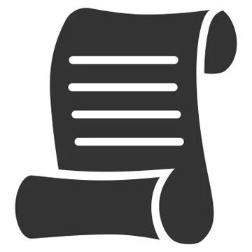 Script Roll Flat Vector Icon Stock Illustration