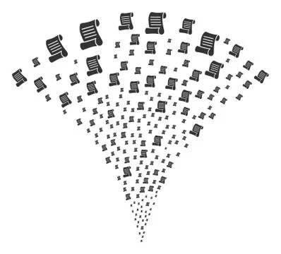 Script Roll Fountain Stream Stock Illustration