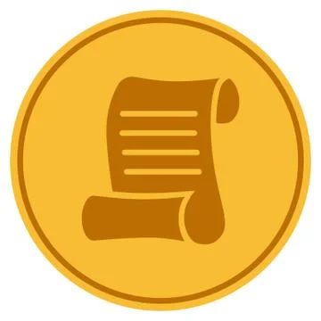 Script Roll Gold Coin 스톡 일러스트