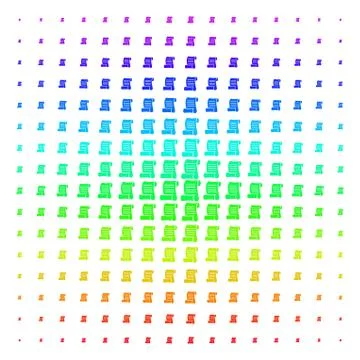 Script Roll Icon halftone Spectrum effect 库存插图