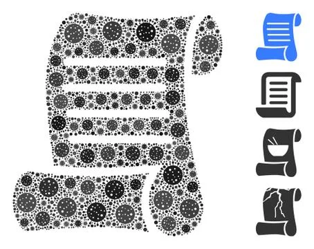 Script Roll Mosaic of CoronaVirus Icons Stock Illustration
