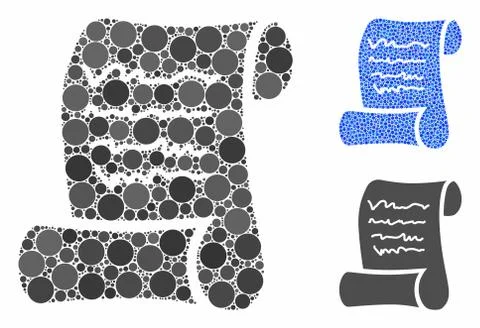 Script Roll Mosaic Icon of Circle Dots Illustrazione stock