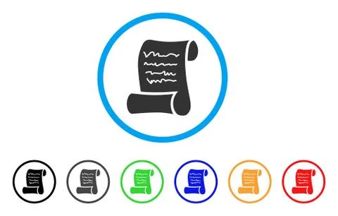 Script Roll Rounded Icon Illustrazione stock