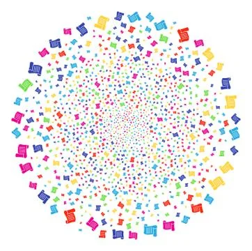 Script Roll Salute Round Cluster Illustrazione stock