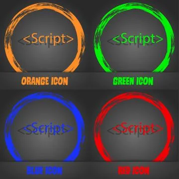 Script sign icon. Javascript code symbol. Fashionable modern style. In the or Stock Illustration