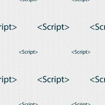 Script sign icon. Javascript code symbol. Seamless pattern with geometric tex Stock Illustration