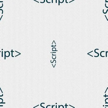 Script sign icon. Javascript code symbol. Seamless abstract background with g Stock Illustration