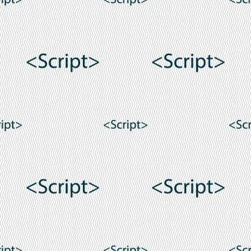 Script sign icon. Javascript code symbol. Seamless abstract background with g Stock Illustration