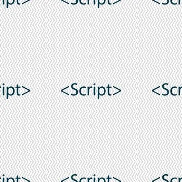 Script sign icon. Javascript code symbol. Seamless abstract background with g Stock Illustration