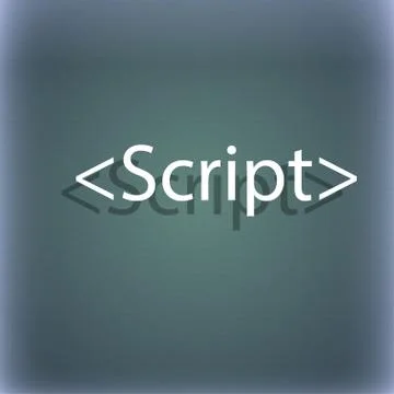 Script sign icon. Javascript code symbol. On the blue-green abstract background Stock Illustration
