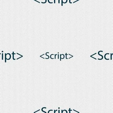 Script sign icon. Javascript code symbol. Seamless abstract background with geom Stock Illustration