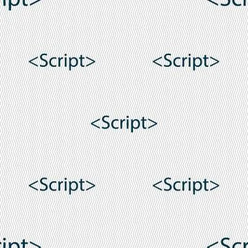 Script sign icon. Javascript code symbol. Seamless abstract background with geom Stock Illustration
