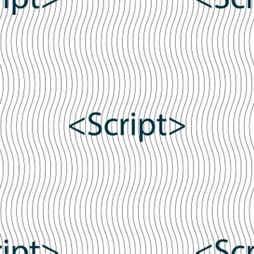 Script sign icon. Javascript code symbol. Seamless pattern with geometric textur Stock Illustration
