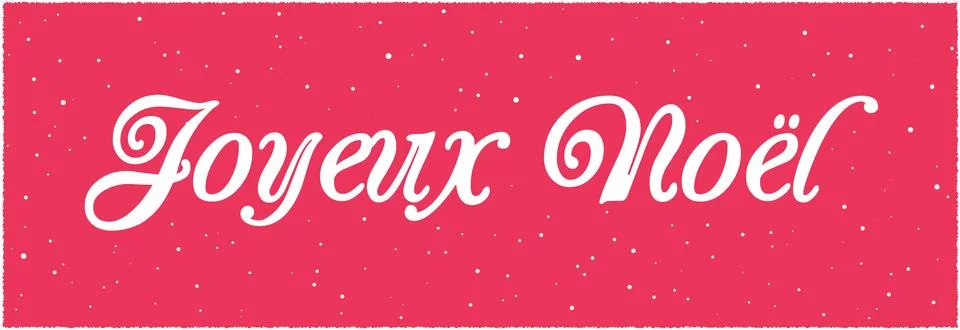 Script text Joyeux Noel on a red background Stock Illustration