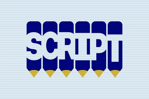 Script text with Pen symbol creative ideas design 스톡 일러스트