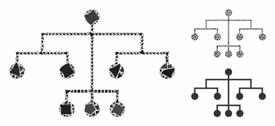 Script tree Composition Icon of Humpy Parts Stock Illustration