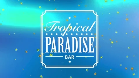Script tropic paradise bar written with trendy or cursive typography remote by a Stock Footage 129796104