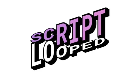 SCRIPT vs LOOPED, 3D Text Animation in Isometric View with Opposite Word Motion Stock Footage 314263928