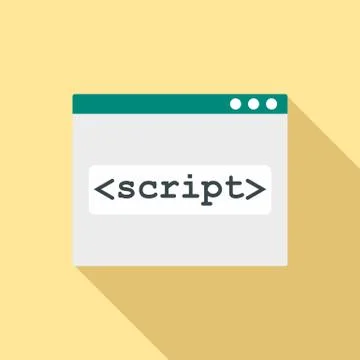 Script window icon, flat style Illustrazione stock