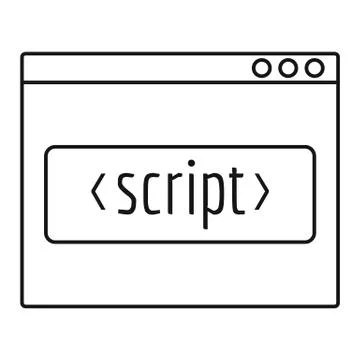 Script window icon, outline style Illustrazione stock
