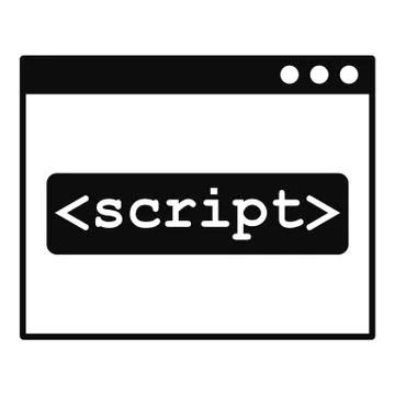 Script window icon, simple style 스톡 일러스트