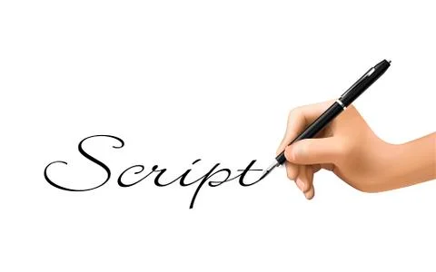 Script word written by 3d hand Illustrazione stock