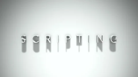 Scripting 3D title animation with shadows on a white background Stock Footage 297217031