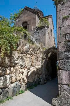 Scriptorium-belfry of the Goshavank. Stock Photos