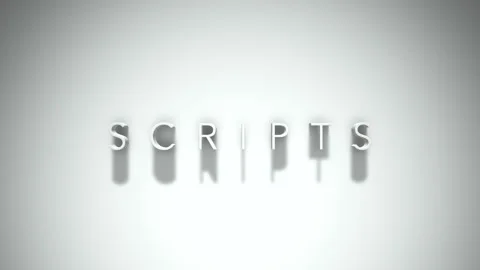 Scripts 3D title animation with shadows on a white background Stock Footage 296551057