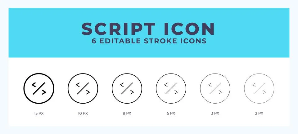 Scripts icon. Outline. Lineal icon symbol vector. Black outline. Stock Illustration