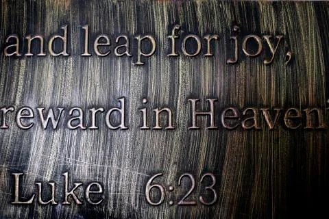 Scripture Quote from New Testament Luke Stock Photos