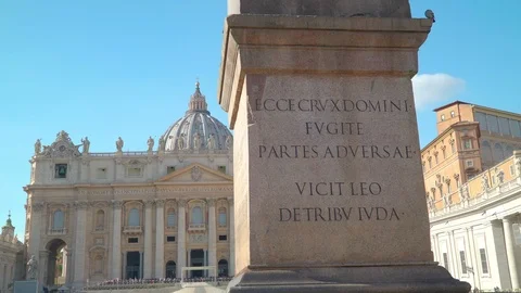 The scriptures on a temple inside the basilica in Vatican Rome Italy 스톡 동영상 87808467