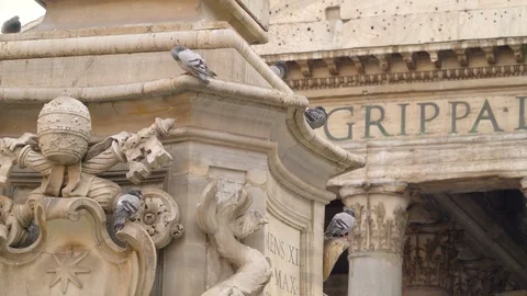 The scriptures on the wall in a building in Rome Italy 스톡 동영상 89671446
