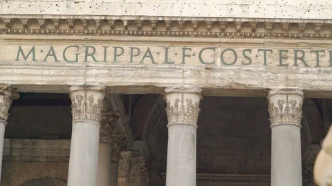 Scriptures on the walls of the Pantheon in Rome Italy 스톡 동영상 89800854