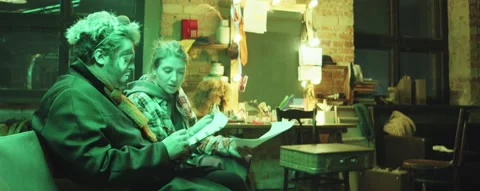 Scriptwriter and Clown Preparing for Circus Performance 스톡 동영상 168730938